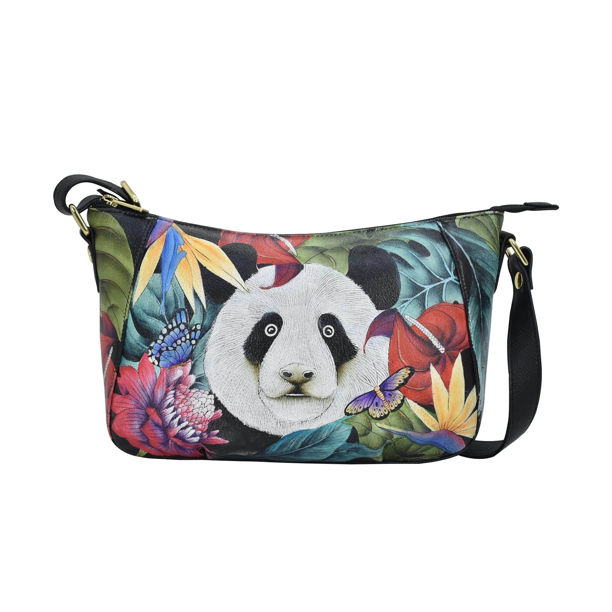 Anuschka Women’s Genuine Leather Shoulder Hobo - Hand Painted Exterior
