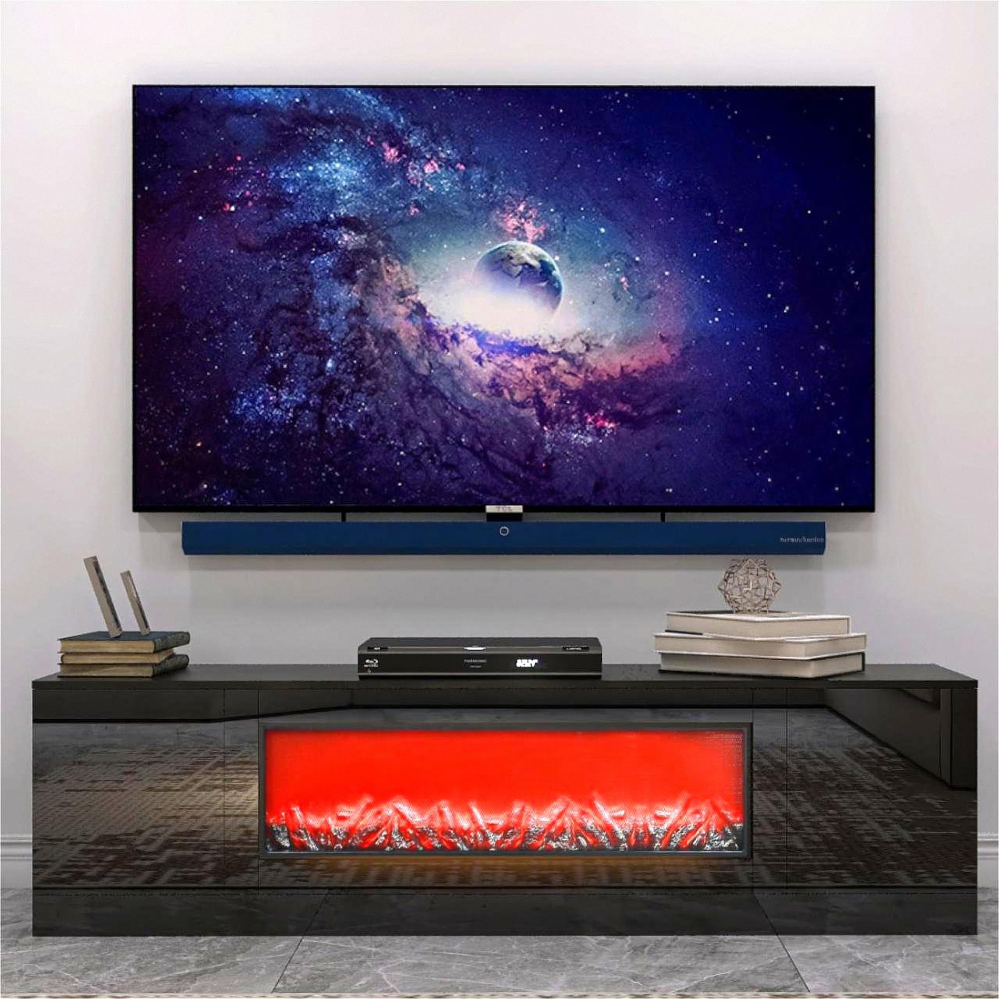 Amazon.co.jp: モダン アップグレード 暖炉 テレビスタンド 38インチ 