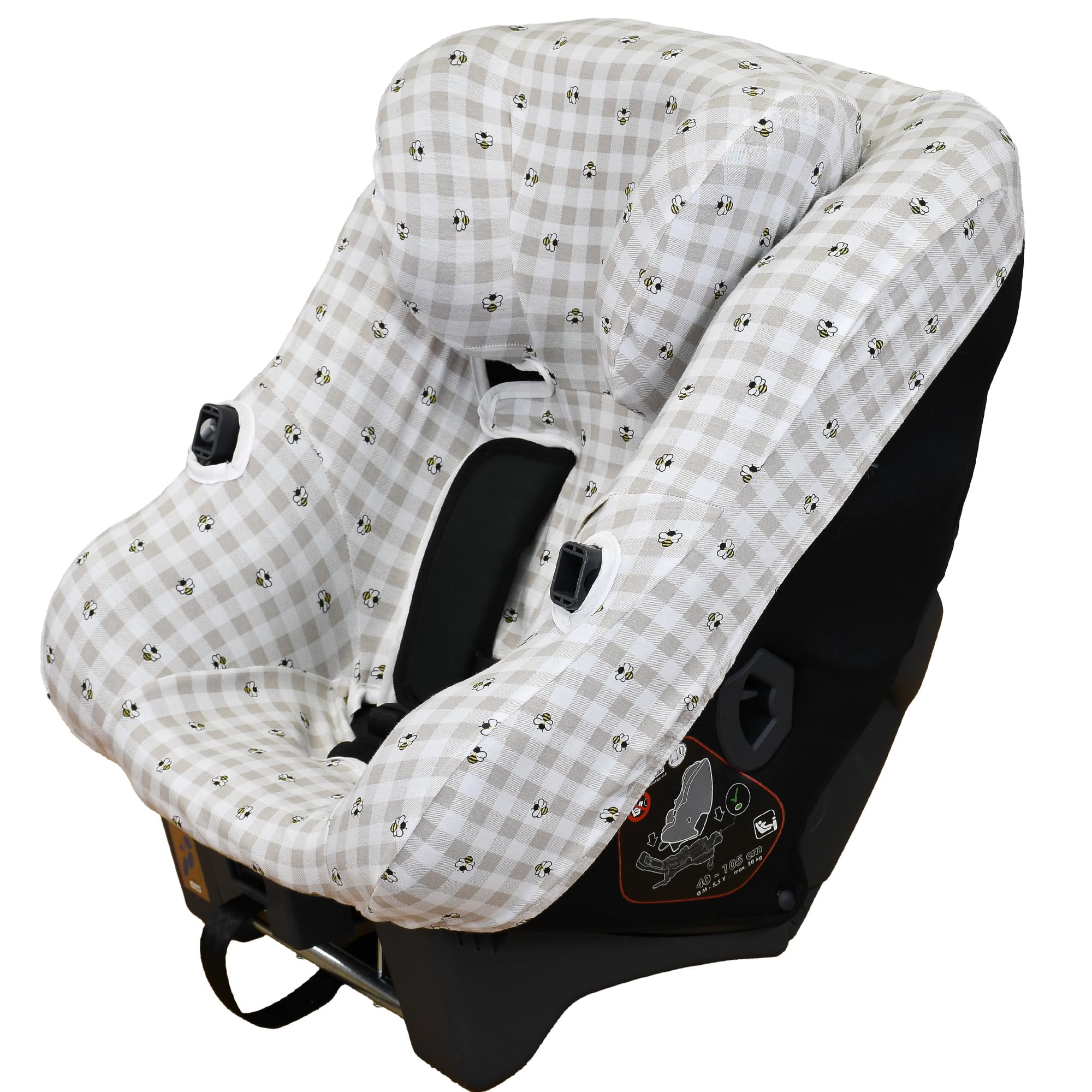 JYOKO Kids Pokrowiec Z Bawełny Organicznej Do Fotelika Samochodowego Kompatybilny Z Klippan Cargo, Picnic Vichy