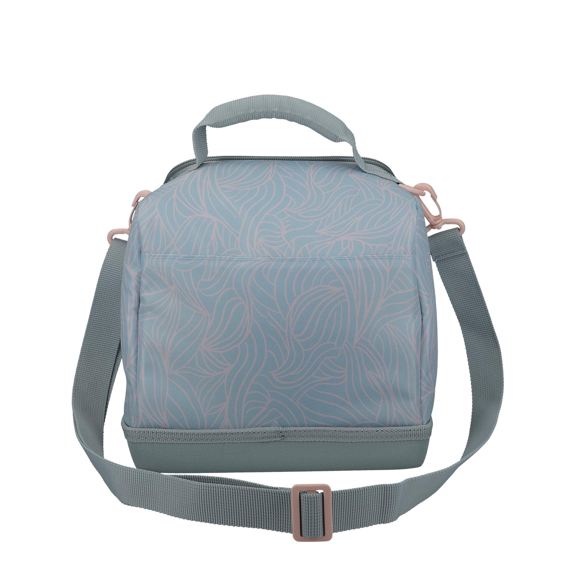 BUILT Borsa Termica per Il Pranzo con Design The Mindful, Poliestere, Grigio/Rosa Pallido, 18.5 x 24 x 26 cm