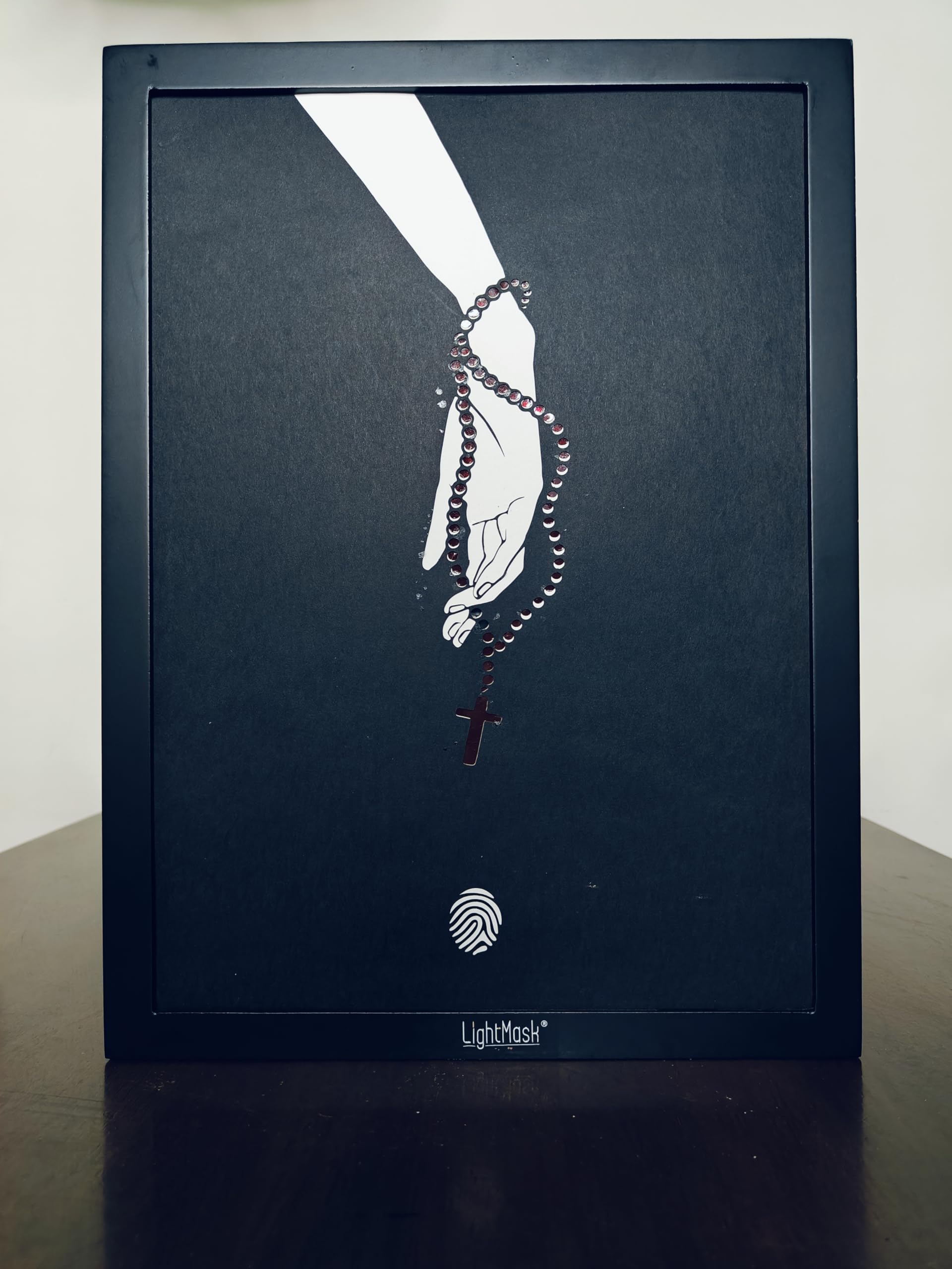LightMask Hands of Faith: Prayer Beads and Cross | Shadow Box, Shadow Box Frame, Big Shadow Box