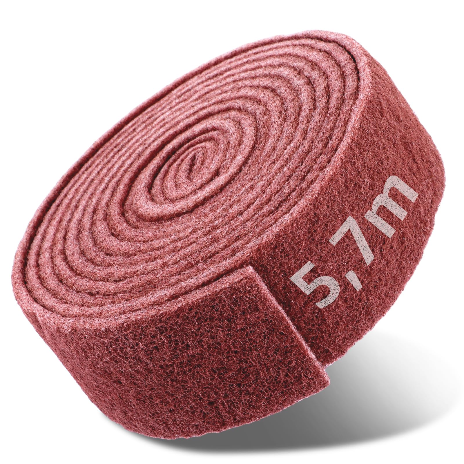 Tessuto non tessuto abrasivo in metallo, 5,7 m x 90 mm, grana 240, rotolo di tessuto non tessuto abrasivo, colore rosa, per legno, metallo, acciaio inossidabile, ecc