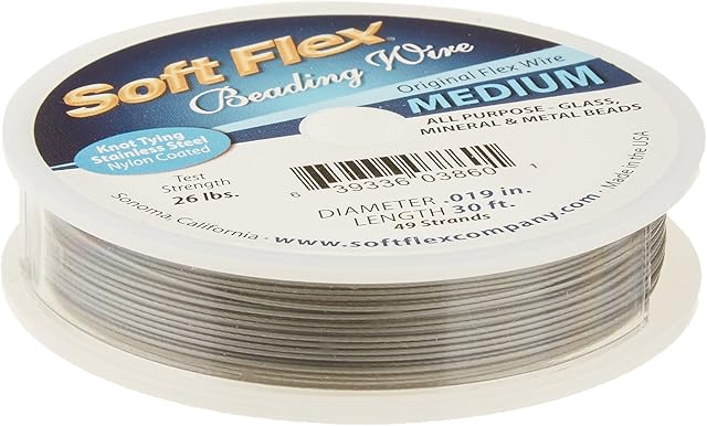 Soft Flex Metal Wire 49-Strand .019-inch x 30'-Satin Silver