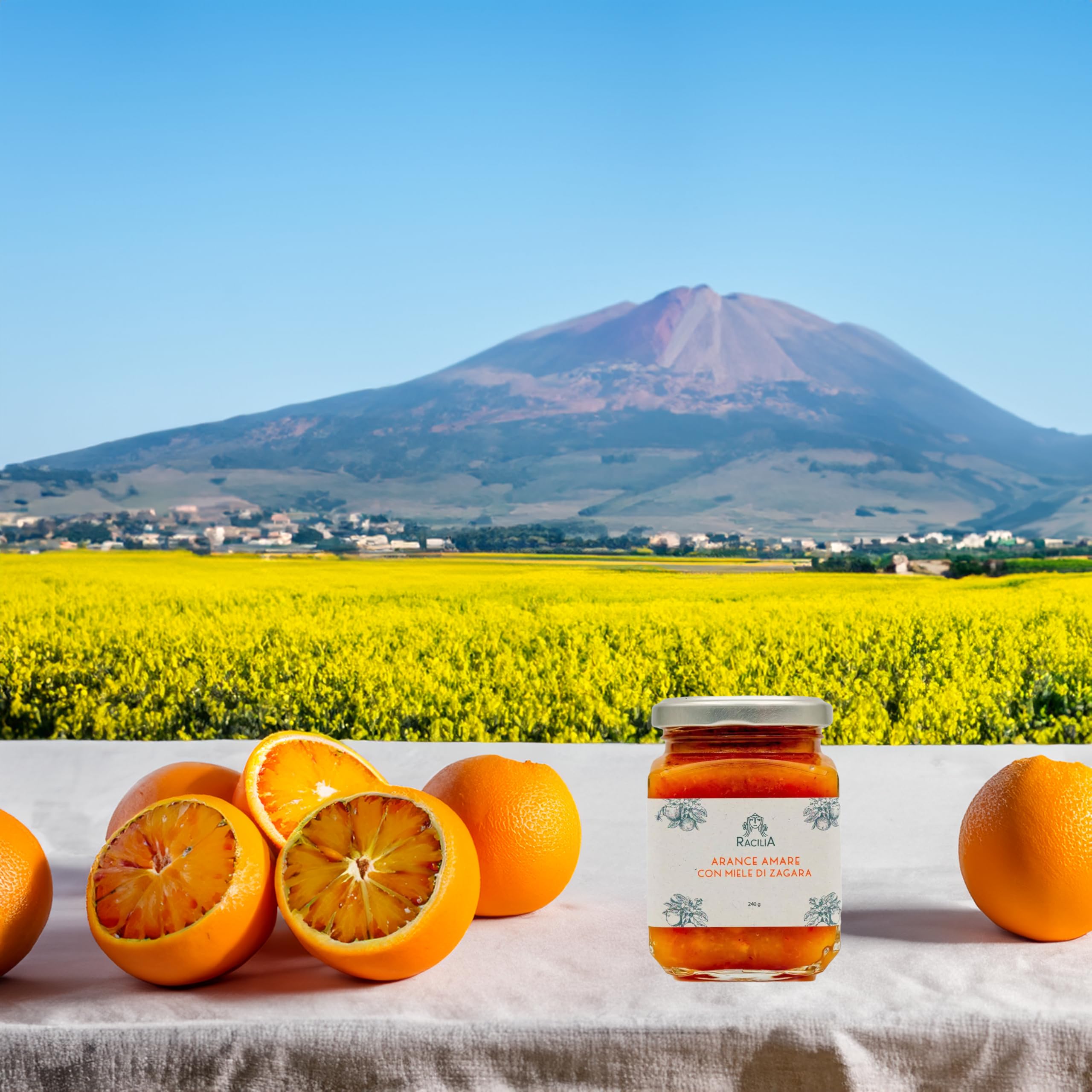 RACILIA Confiture d'Orange Amère Sicilienne au Miel de Fleur d'Oranger - Marmelade 100% Sicilienne, Sans Gluten, Italienne - 240gr - 5