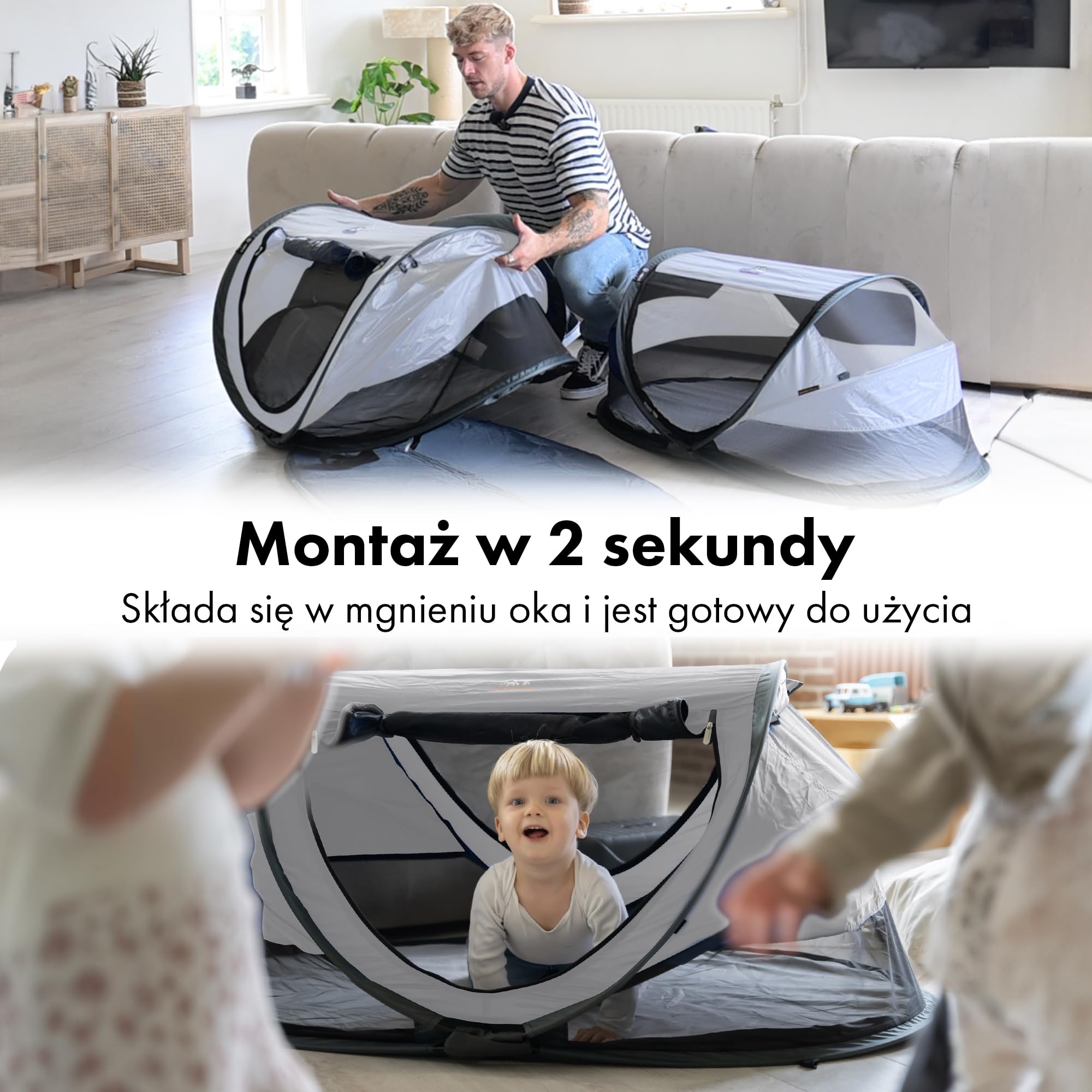 Deryan Łóżeczko podróżne Peuter Luxe srebrny, PL-srebrny