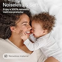 Vista 4 de Niagara Cotton Mattress Pad King 78x80 - Non Noisy Cooling Breathable Ultra Plush Absorbent Protector Extra Deep Fits 20 Inches Deep Mattress