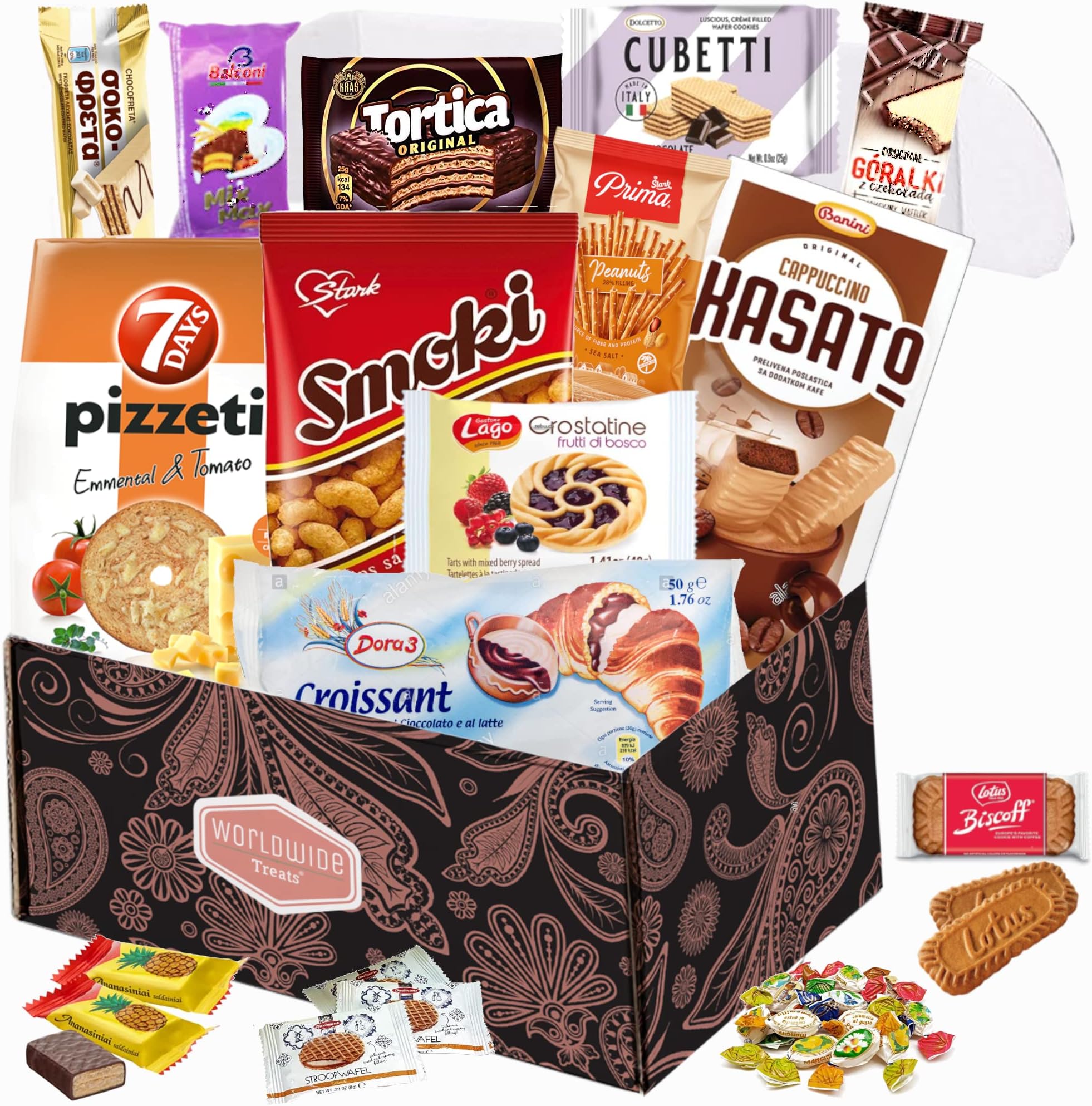 European Snack Mix Package by WorldWideTreats - Snacks from Poland, Greece, Spain, Italy and more