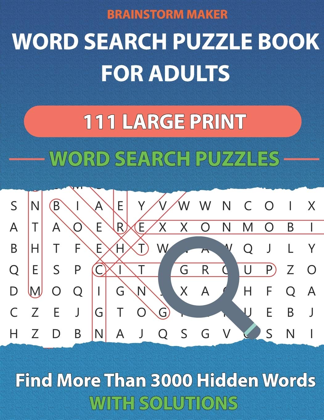 Word Search Puzzle Book for Adults: 111 Large Print Word Search Puzzles - Find More Than 3000 Hidden Words (book 1)