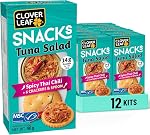 Clover Leaf Classic Tuna Salad Snack Kit - 90g, 12 Count - 7g Protein per Box - Pre-Mixed Flavoured Light Skipjack - Ready to Eat Meal with Crackers & Spoon