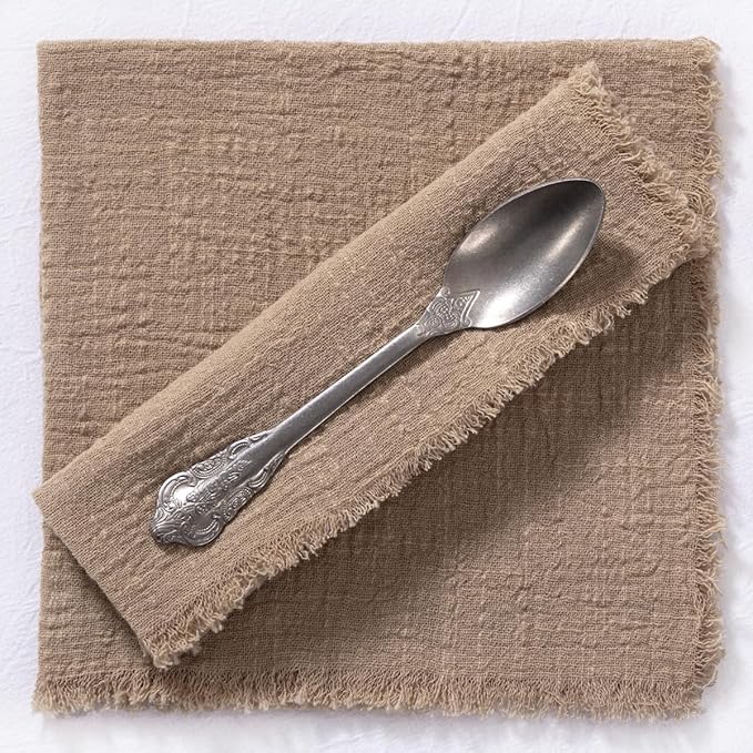 6 Servilletas de Tela Nude con Flecos Boho Lavables Reutilizables 43x43 cm miniatura 5