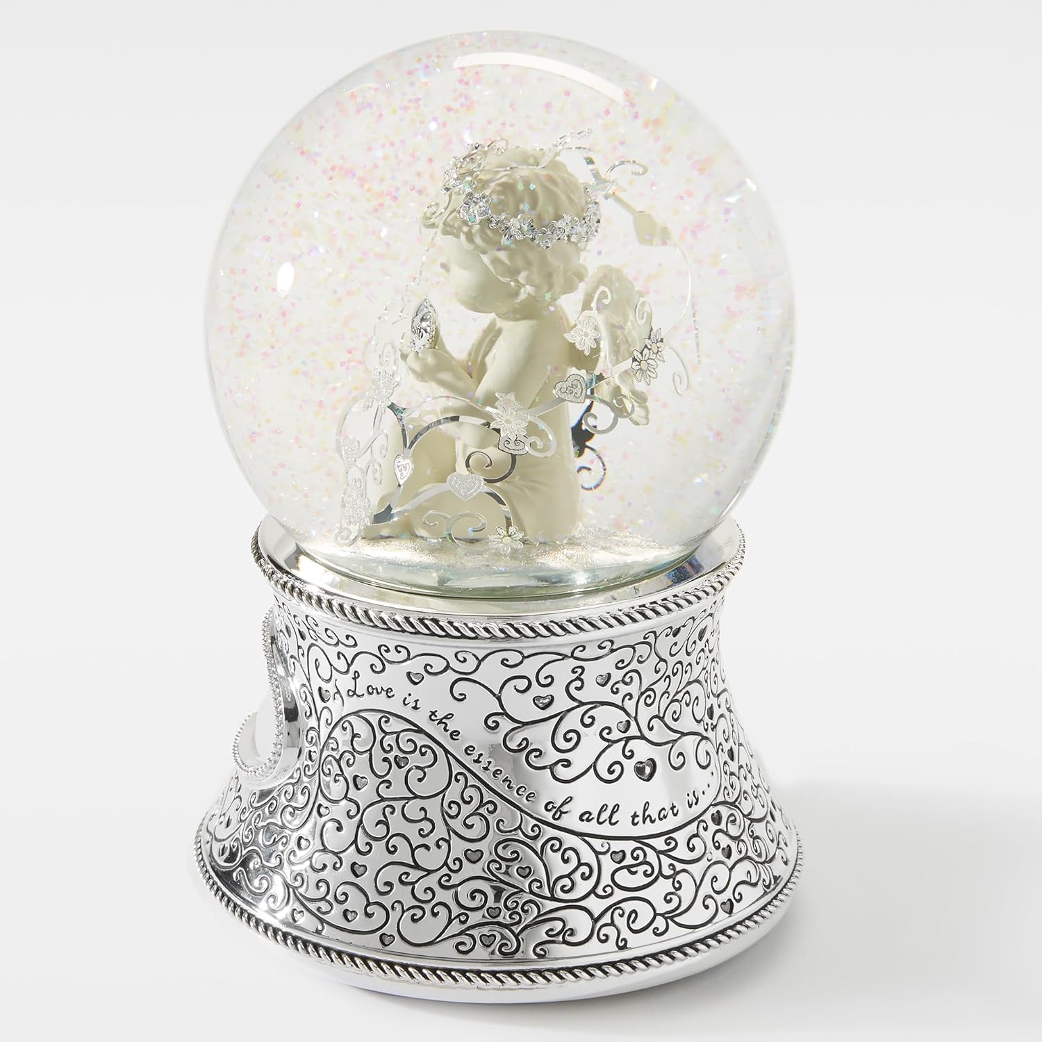 THINGS REMEMBERED Personalized Engraved Religious Made with Love Cherub Musical Snow Globe, Plays Pachelbel's Canon Music, Beautiful and Unique Gift (Free Customization)