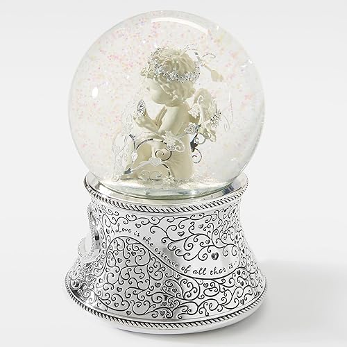 Miniatura 5 de THINGS REMEMBERED Globo de nieve musical de querubín grabado personalizado hecho con amor (personalización gratuita)