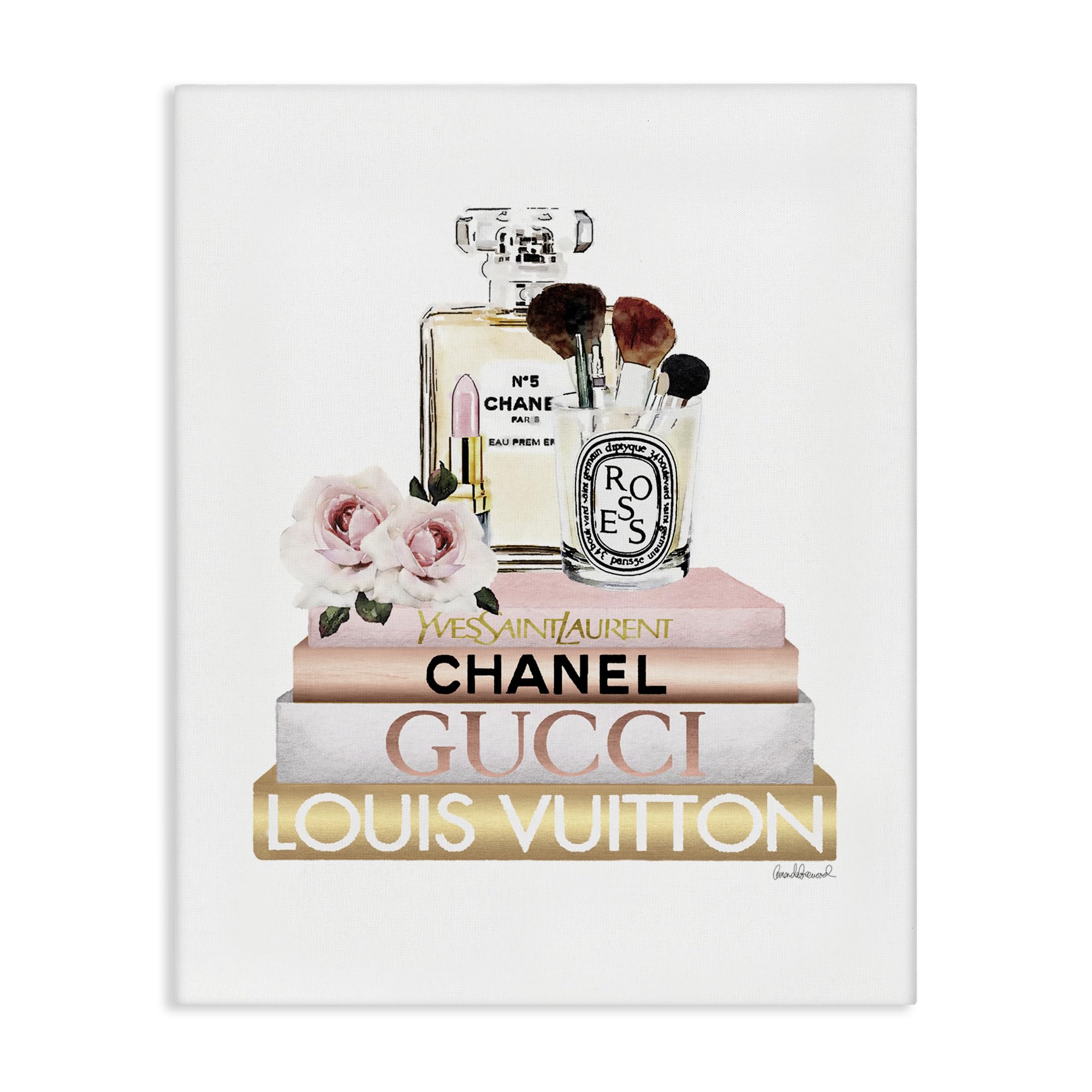 Glam Cosmetics Fashion Books, 16 x 20 Inch Canvas Wall Art