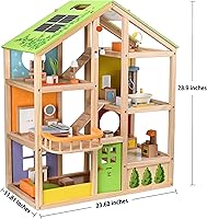 Vista 6 de Casa de muñecas de madera "All seasons" amoblada con accesorios para niños de Hape