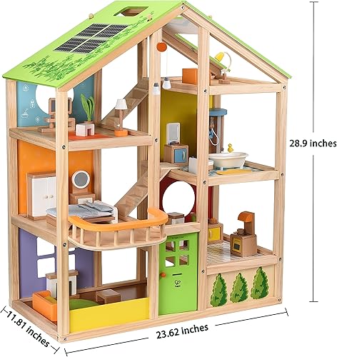 Vista 6 de Casa de muñecas de madera "All seasons" amoblada con accesorios para niños de Hape