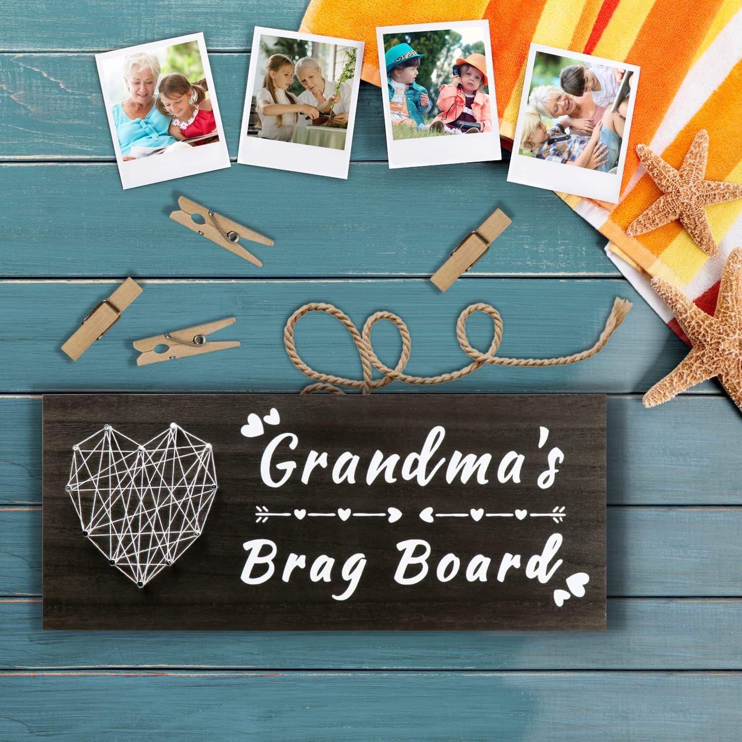 Yunfan for Grandma Grandma's Brag Board from Granddaughter Grandson Grandkids Picture Frame Photo Holder Birthday Christmas Thanksgiving Valentines Gifts - Image 7