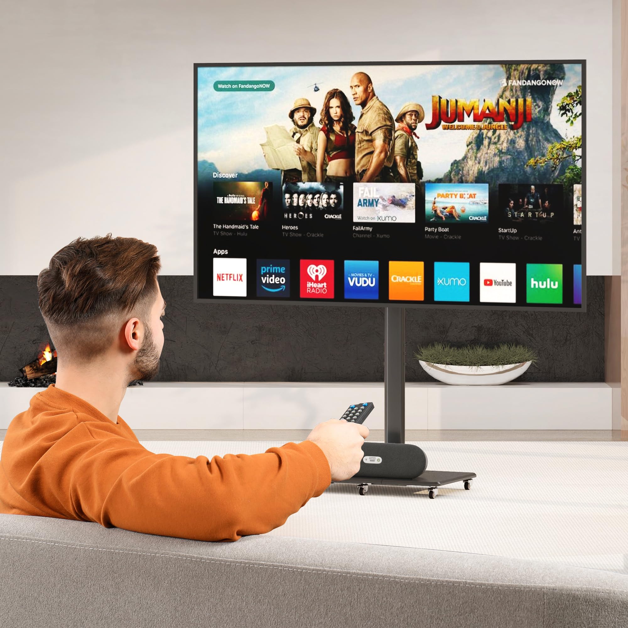 XINLEI Supporto per TV con Ruote Supporto TV Televisore con Ruote Regolabile in Altezza per Schermi Piatti da 42 a 70 Pollici fino a 40kg. Max. VESA 600 x 400 mm