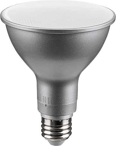 Satco S11585 LED PAR30LN de 11 vatios base media acabado plateado CCT seleccionable 120 voltios ángulo de haz de 25 grados 11PAR30LNLED5CCTSP120V