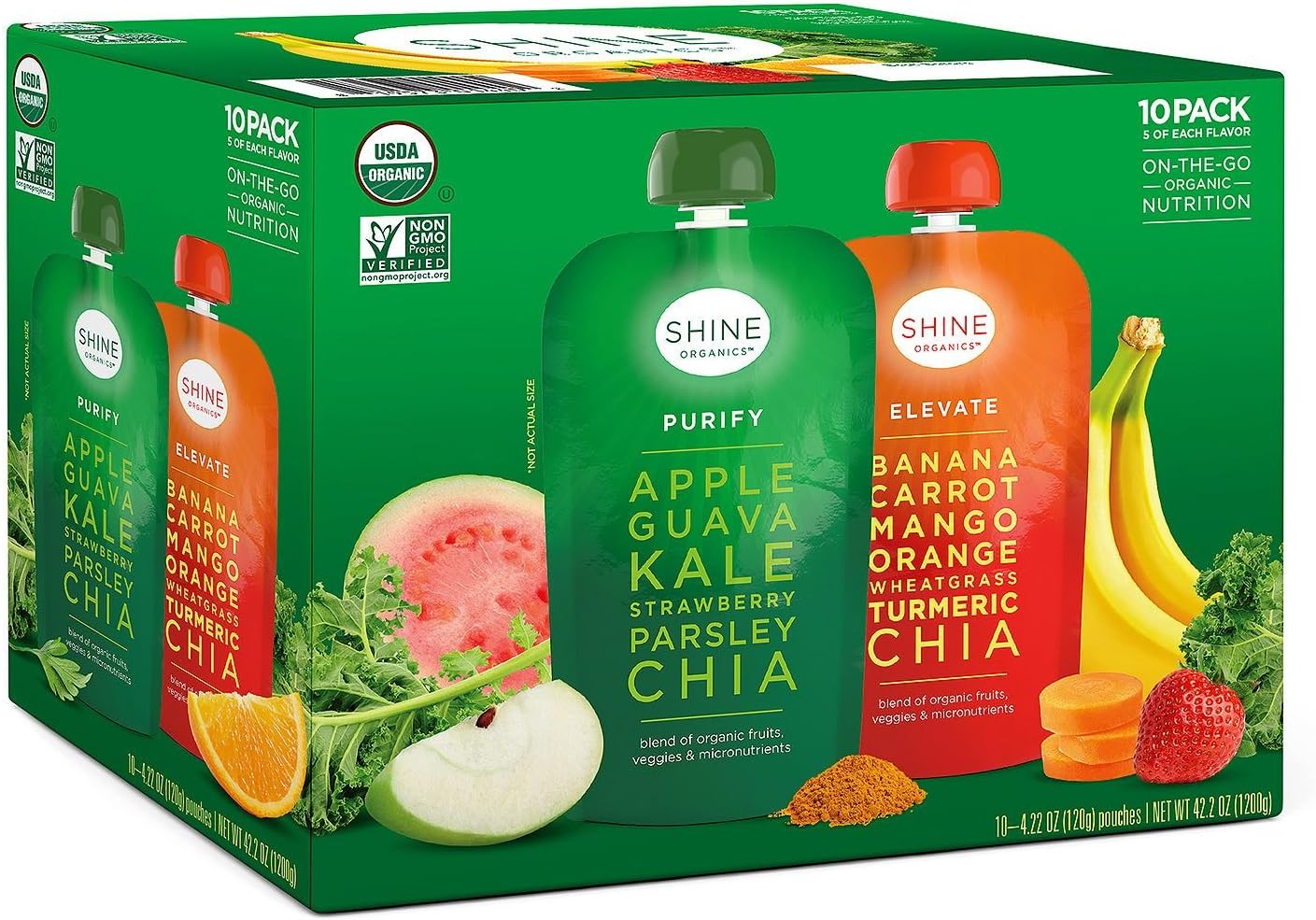 Shine Organics Purify and Elevate Multi-Pack (4.22 oz. ea., 10 ct.) (pack of 2)