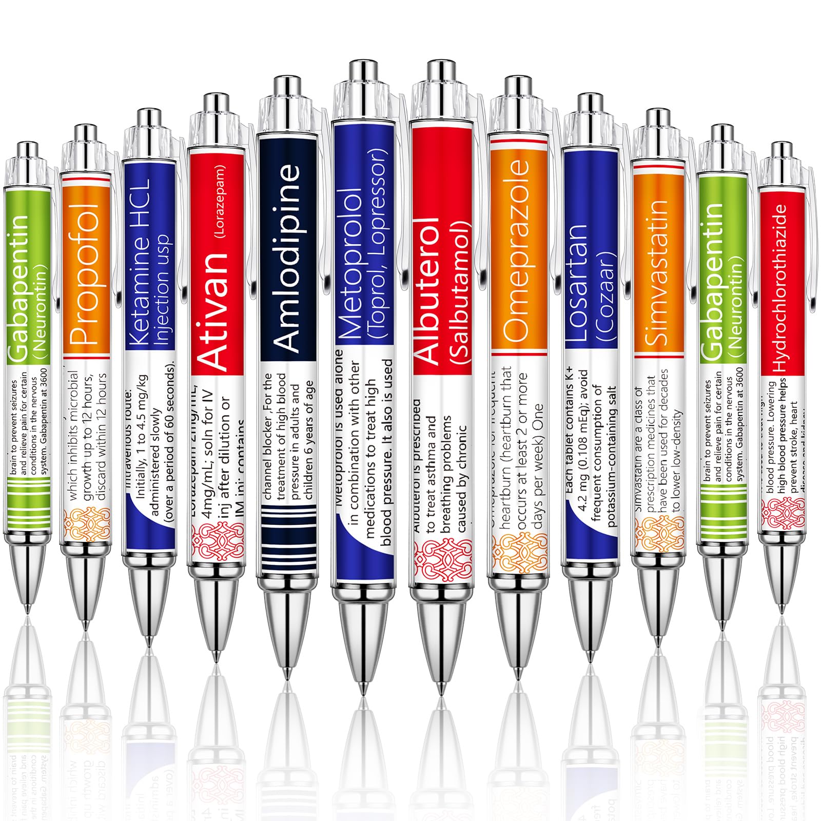 Noveread 24 Pcs Pharmacy Pens Nurse Medication Pens Funny Pharmacy Technician Accessories Pharmacist Gift Stationery Bulk for Medical Assistant
