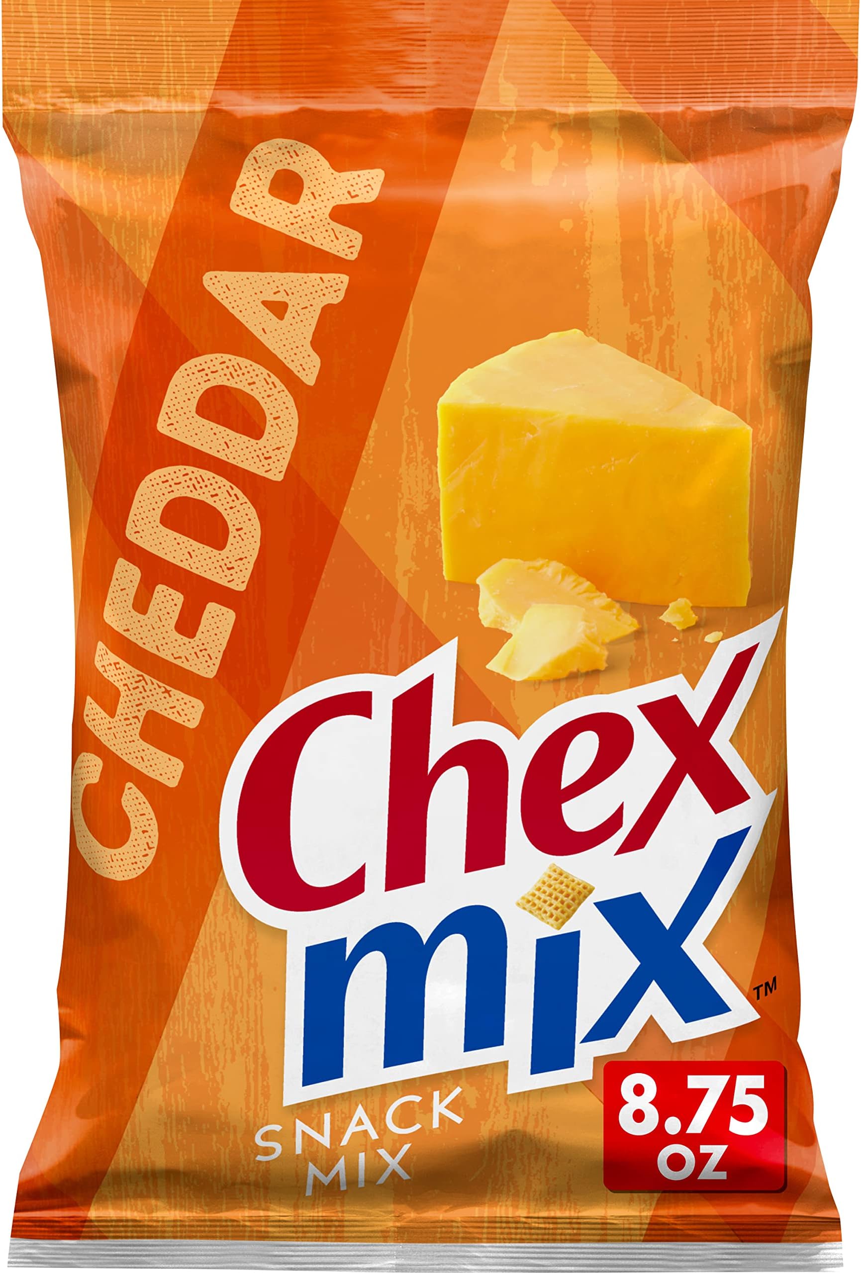 Chex Mix Snack Mix, Cheddar, Savory Snack Bag, 8.75 oz