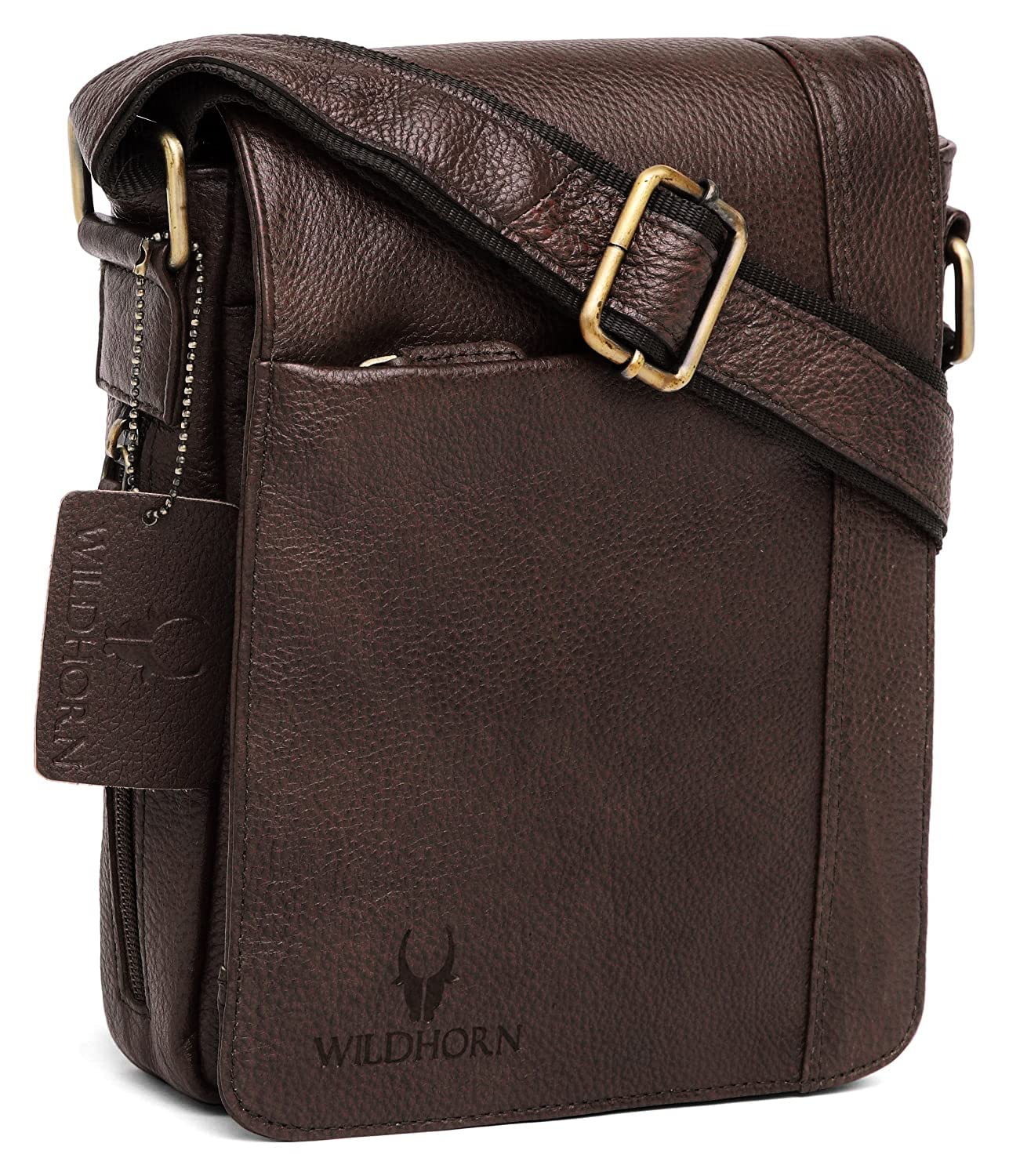 WildHorn Genuine Leather Sling Bag for Men – Stylish, Spacious, and Durable Crossbody Bag for Daily Use & Travel | Adjustable Strap | 1-Year Warranty