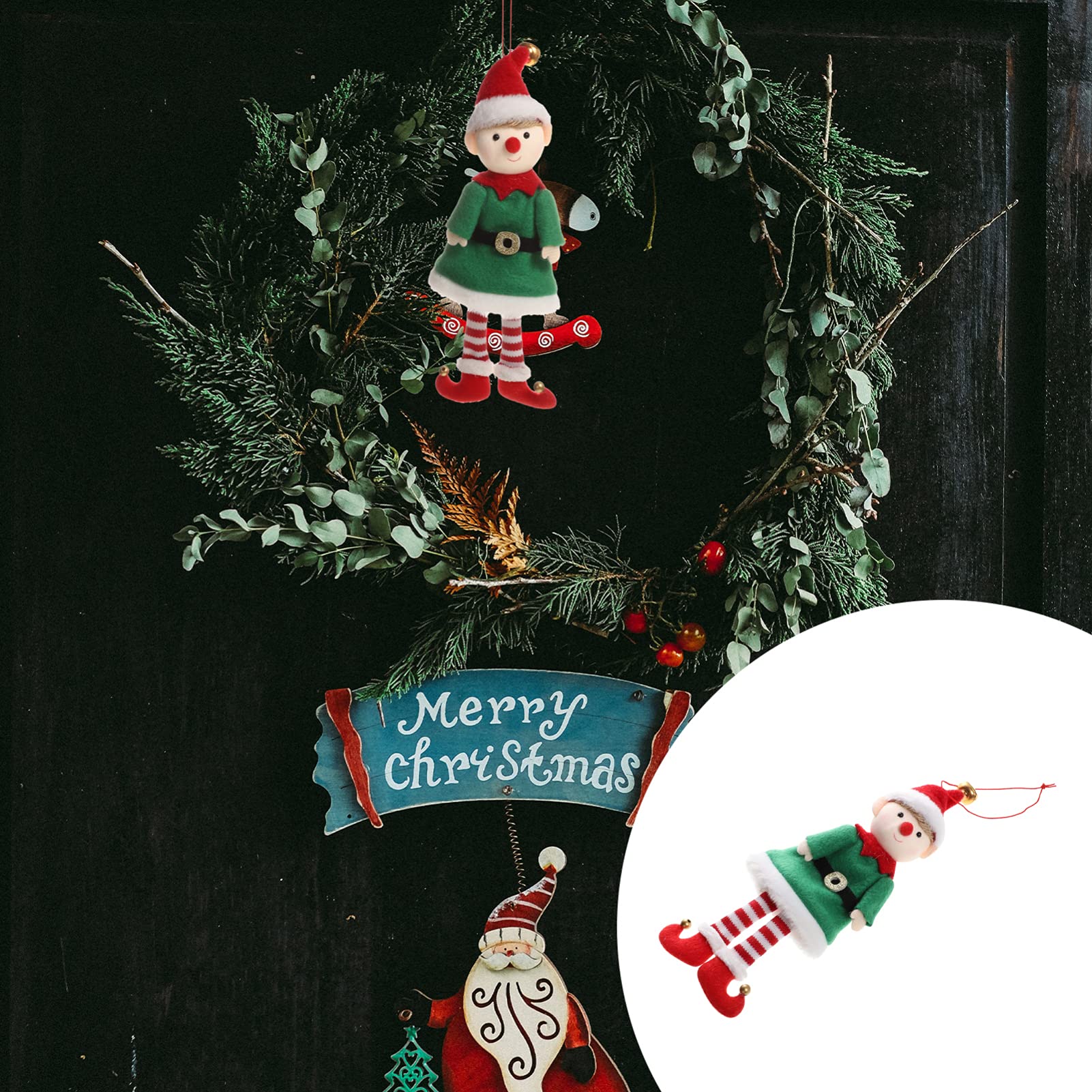 ABOOFAN 5 Pièces Pendentif Sapin de Noël vêtements de poupée Peluche Decoration Noel Decoration vitrine Noel Decor Noel décor de poupée Pendentif poupée de noël Coton Green