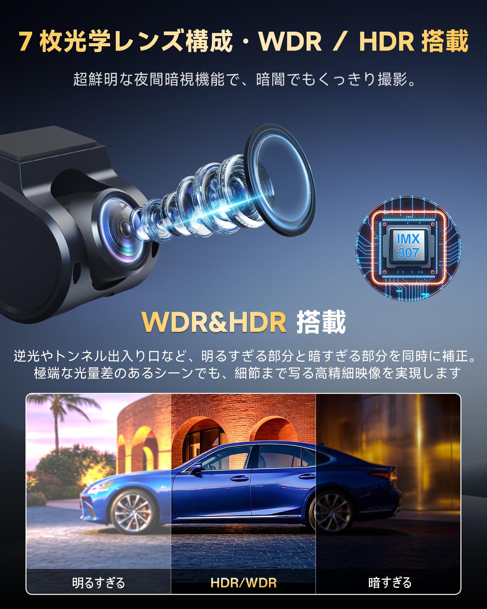 Amazon.co.jp: AUTO-VOX T9 Max ドライブレコーダー ミラー型 前後