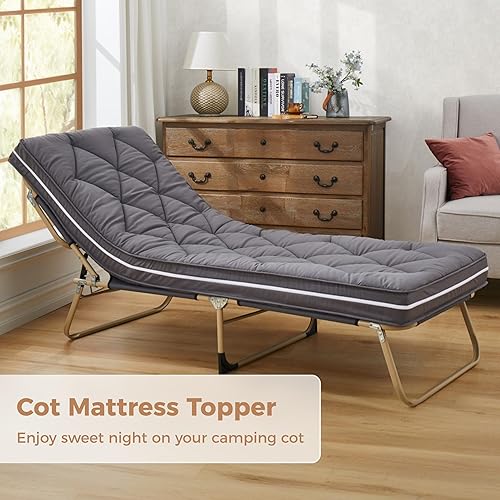 Miniatura 4 de Colchón pequeño de un solo piso de 4 pulgadas, estructura de 3 capas, espuma viscoelástica de gel, funda gruesa extraíble, almohadilla portátil