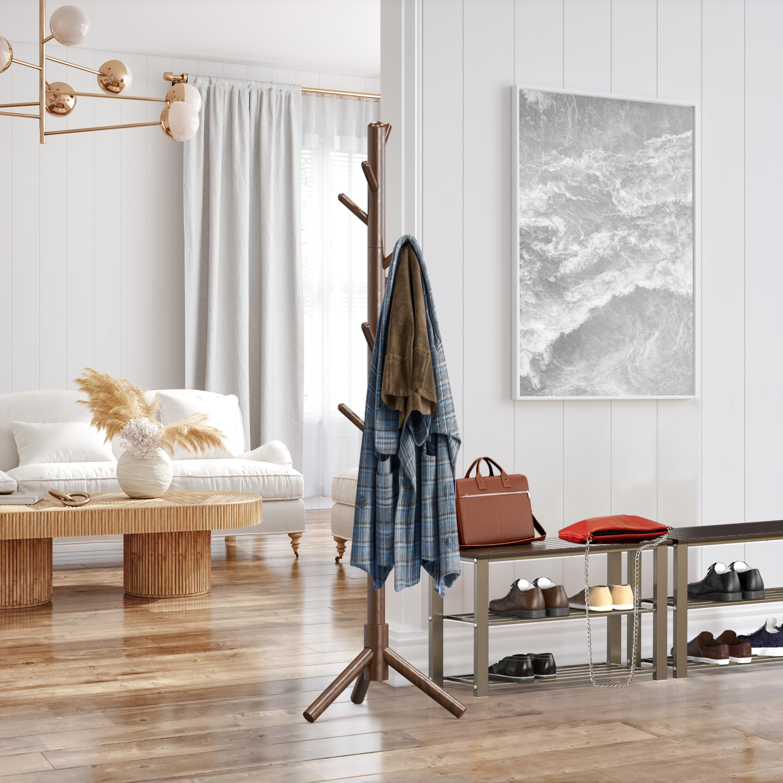 Amazon.com: Simple Houseware Wooden Coat Rack Stand Garment