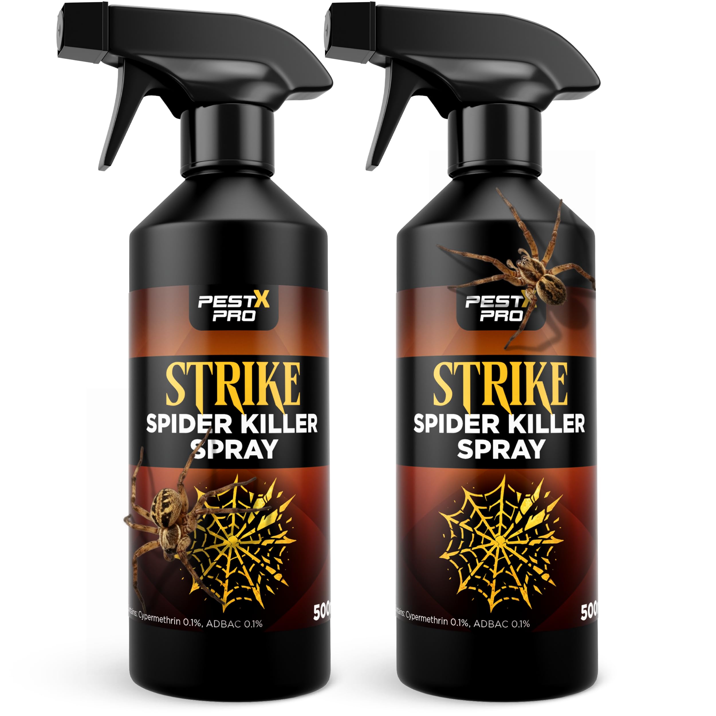 Strike Spider Killer Spray 500ml (2 Pack) – Fast-Acting Repellent – Long-Lasting Deterrent – Low Odour – Non-Staining – Anti Spider Spray for Home and Soft Furnishings