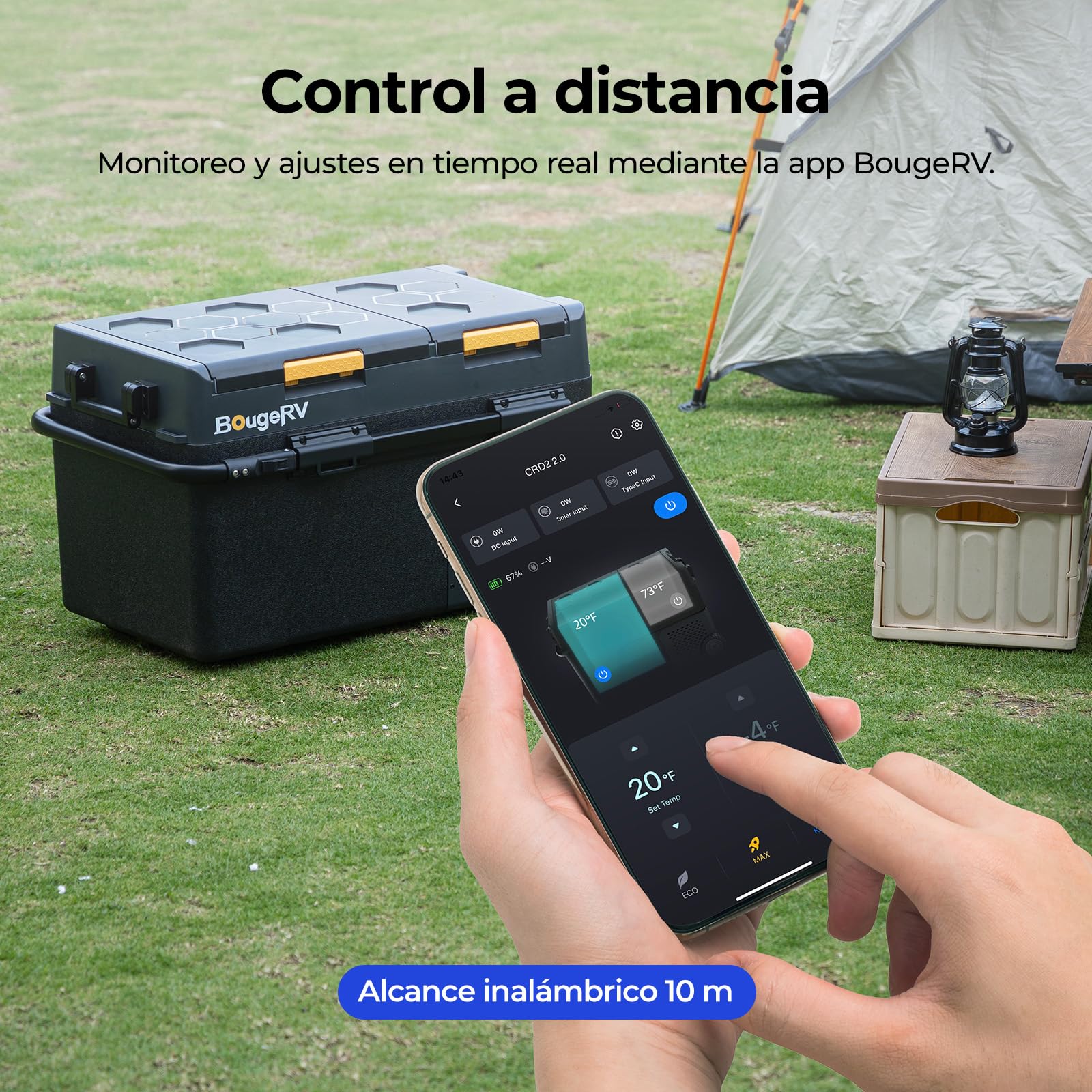 BougeRV CRD2 V2.0 49L Nevera Coche Freezer Doble Puerta Doble Zona Compresor Ruedas Asa 12V 24V 230V Frigorífico Camping Eléctrico App IPX4, -20℃~20℃ (Novedad 2026)
