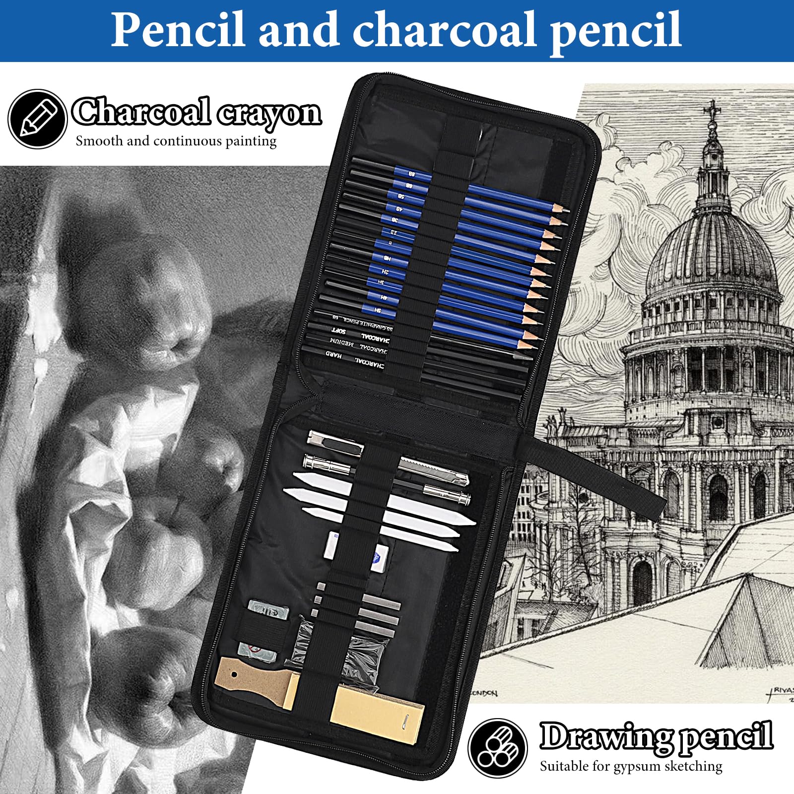 Artline Love Art: Matite Da Disegno 4B - Set Professionale Da 10 Pezzi - 4