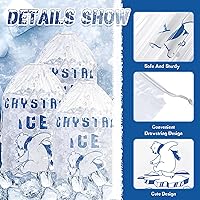 Vista 3 de Honoson 100 bolsas de almacenamiento de hielo de plástico de 8 libras con cierre de cordón de algodón para barbacoas, campamentos, puestos