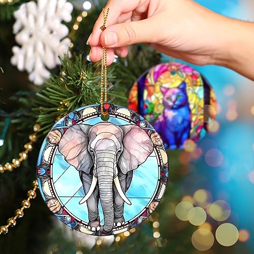 Miniatura 47 de Touber Adorno de Navidad, decoración de Navidad, idea de regalo de vacaciones, recuerdo de reliquia, cerámica redonda, intercambio de regalos, idea