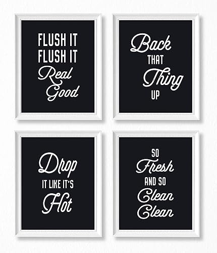Miniatura 7 de Brooke & Vine Divertida decoración de baño Hip Hop de los años 80 y 90, pósteres de rap de la vieja escuela, impresiones artísticas de pared (sin