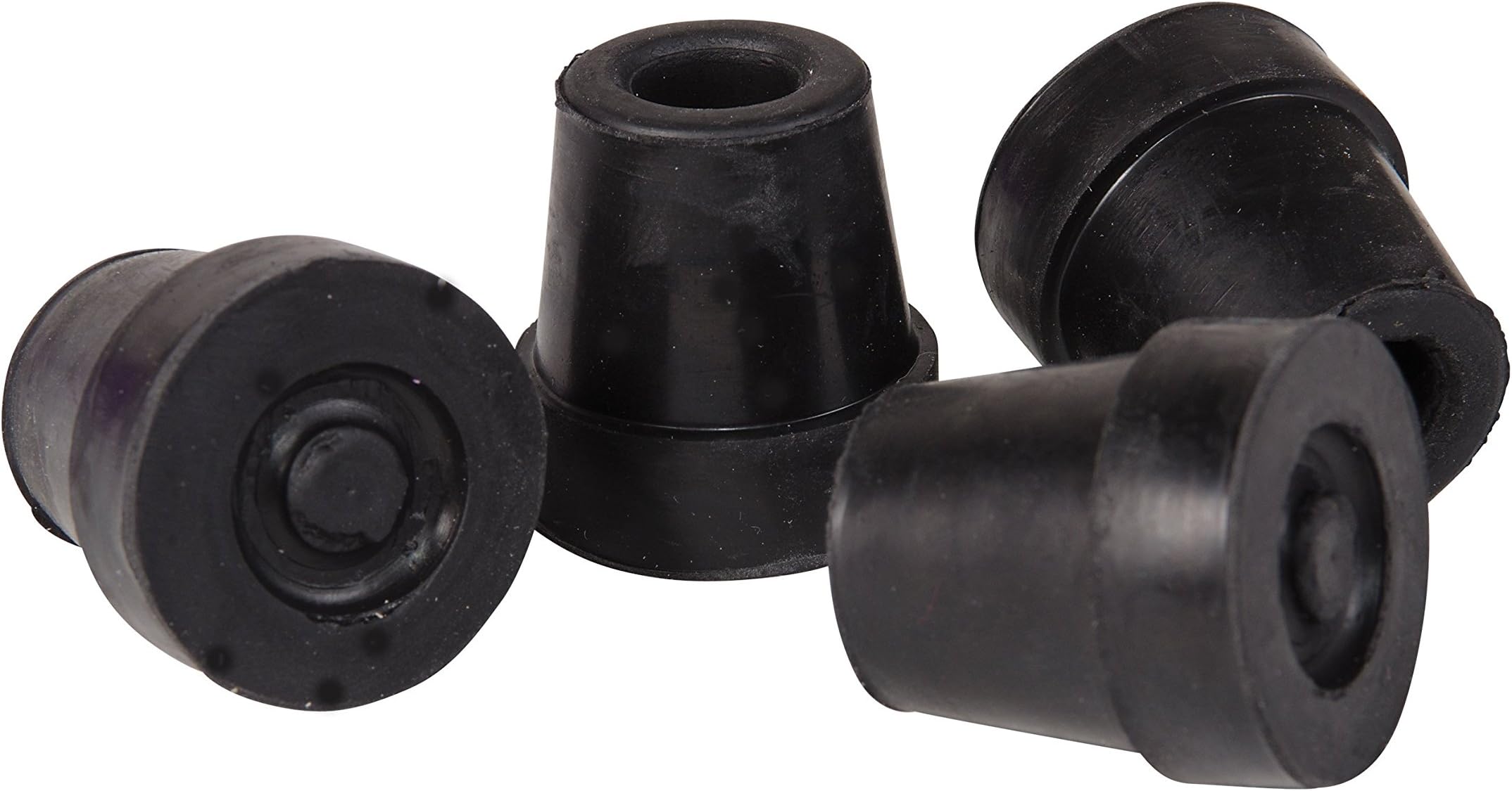 Mabis 519-1378-9504 Quad Cane Replacement Tips - Black No. 16 - Box of 4