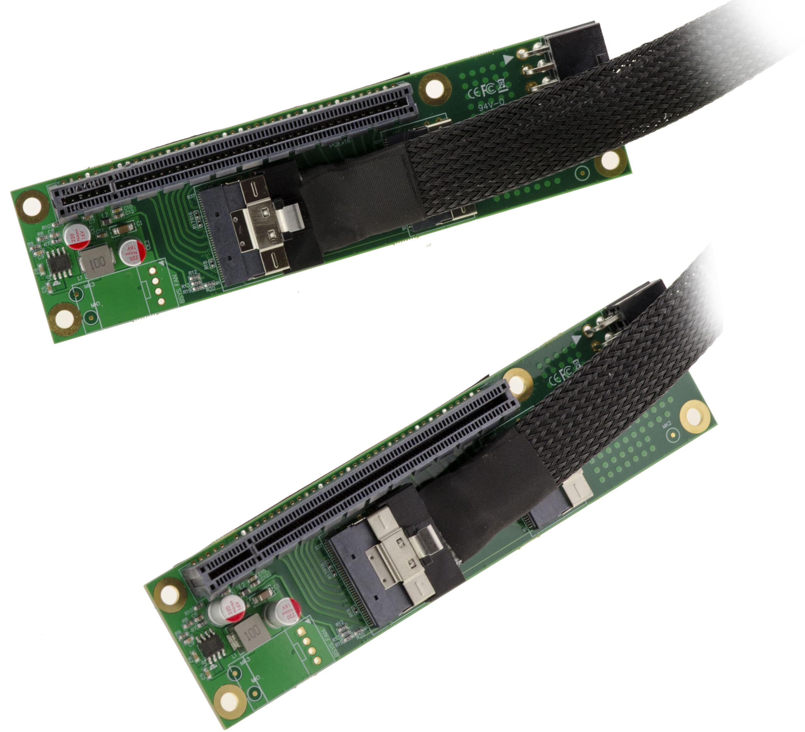 KALEA-INFORMATIQUE Cable d'extension duplicateur Riser PCIe Gen 4.0 x16 vers Bifurcation 2 Ports x8 débit 32 GB/s en Gen4