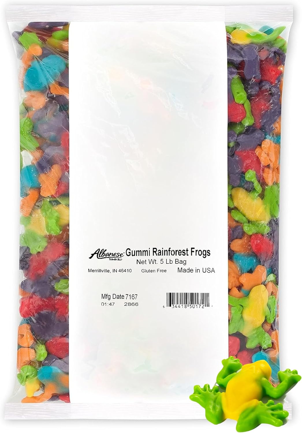 Albanese World's Best Gummi Rainforest Frogs, 5lbs of Candy