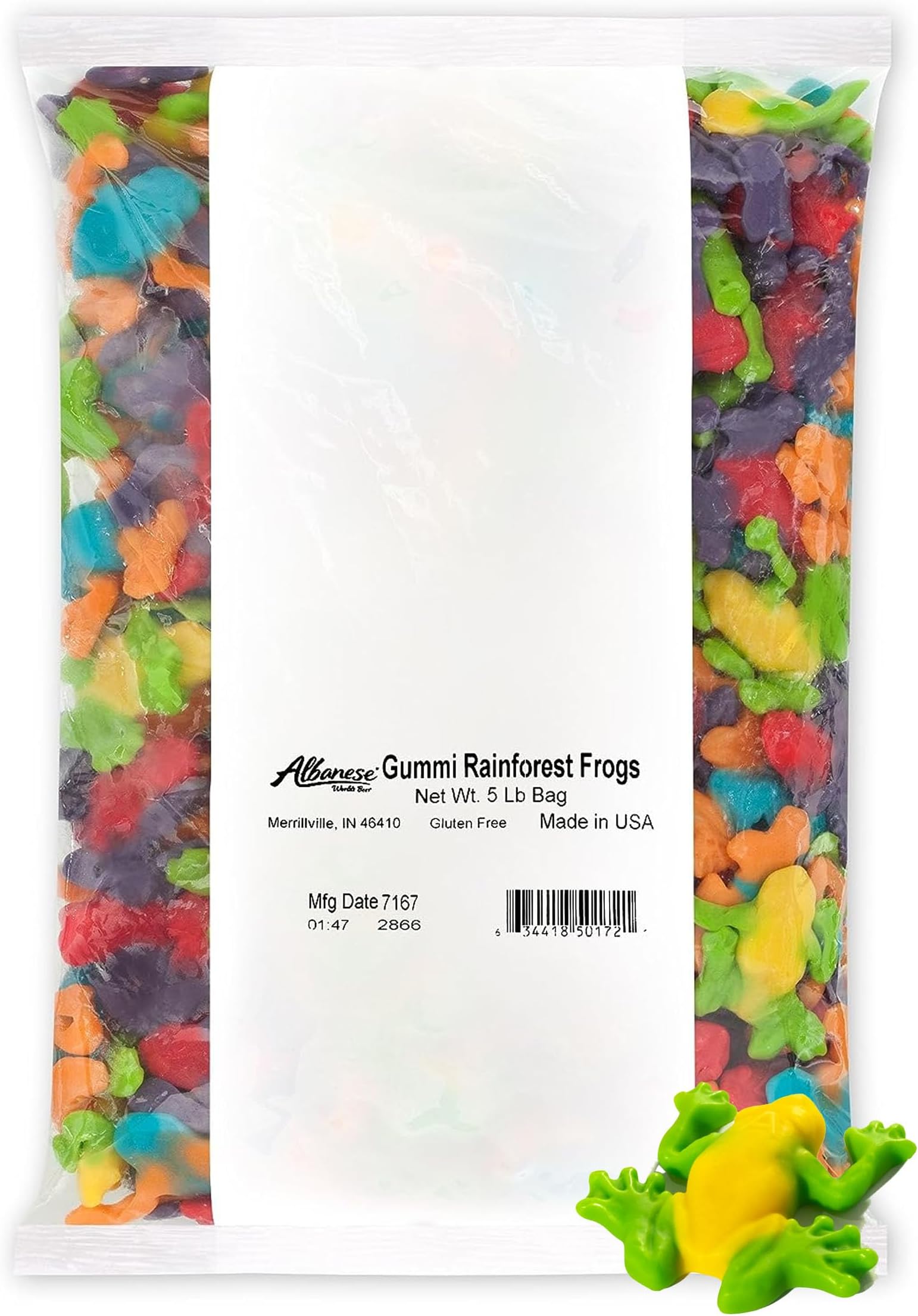 Candy, Gummi Rainforest Frogs, 5-pound Bag