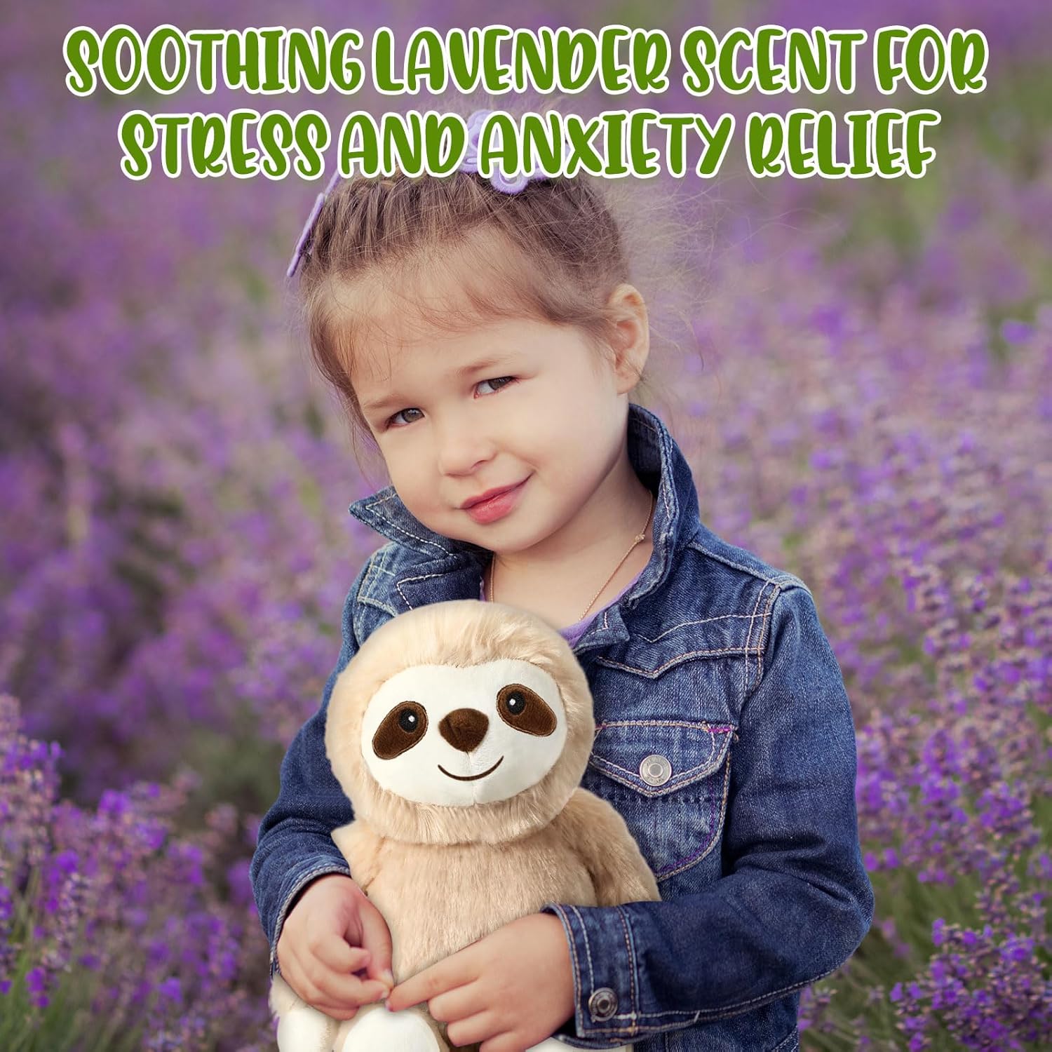 Hungdao Sloth Microwavable Weighted Stuffed Animals Heated Stuffed Animal 9 Inch Lavender Scented Sloth Plushie Soft Plush for Warmth Comfort Birthday Gift