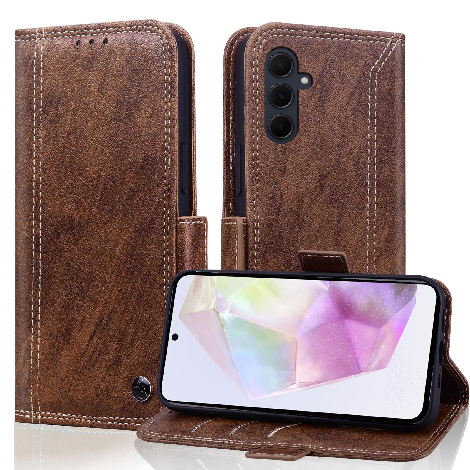 Varohix Wallet Case for Samsung Galaxy A36 5G 6.7" with RFID Blocking Credit Card Holder, PU Leather Folio Flip Kickstand Protective Shockproof Cover