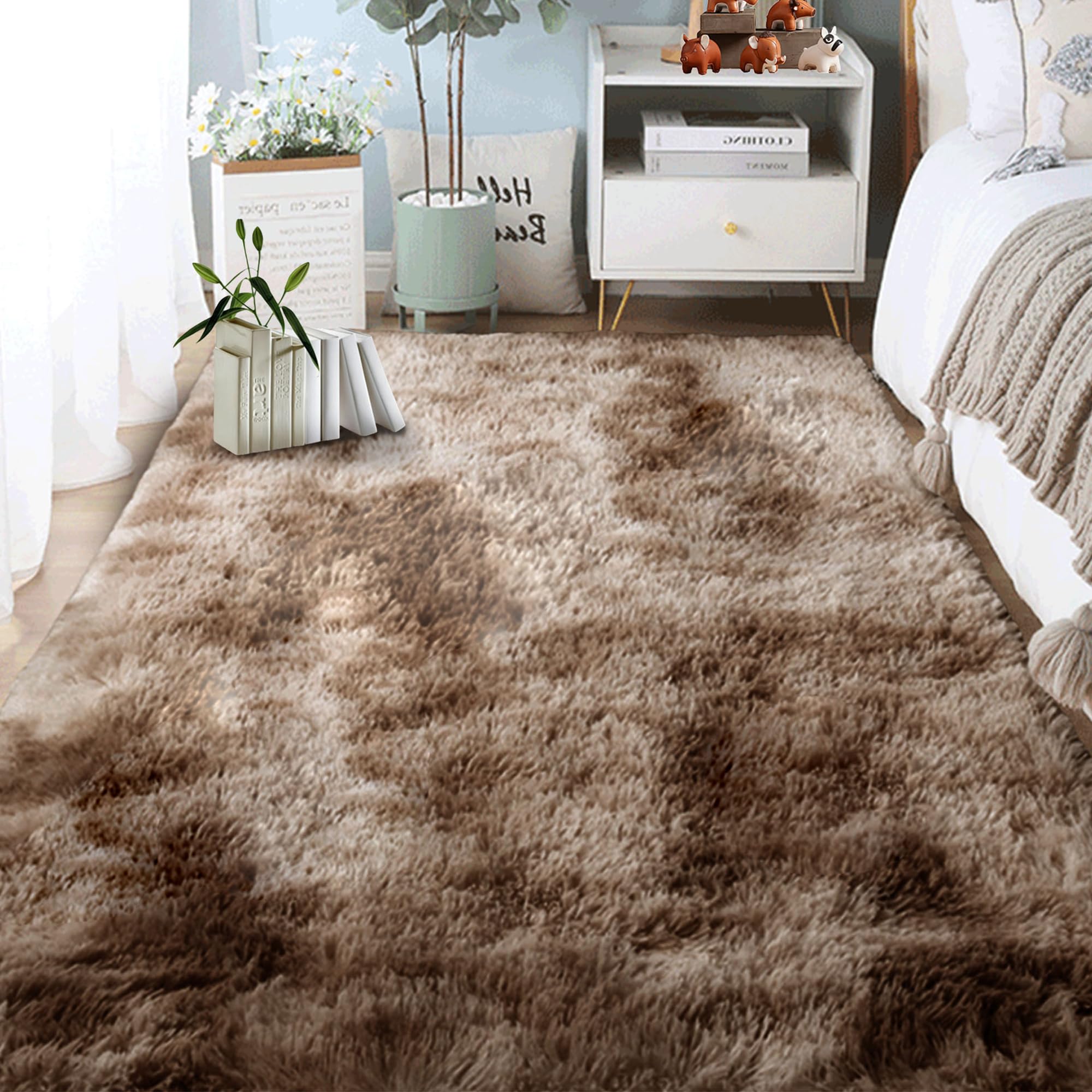 Tapis de sol doux moderne de 100x130 cm avec dossier antidérapant lavable pour chambres d'enfant