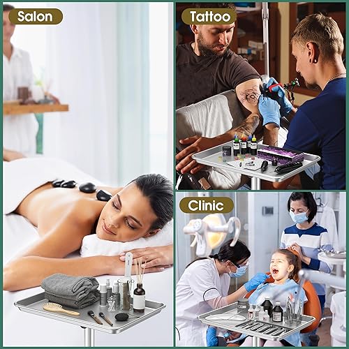 Miniatura 9 de Bandeja de salón para peluquería, carrito de salón para estilista de peluquería, carrito con ruedas, bandeja rodante de salón, estaciones de salón,