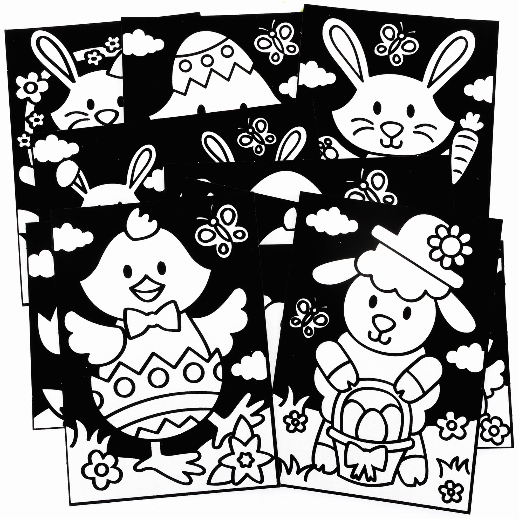 Baker Ross Easter Fuzzy Art Pictures - Pack of 10, Easter Fuzzy Felt Sets for Children (FC627)
