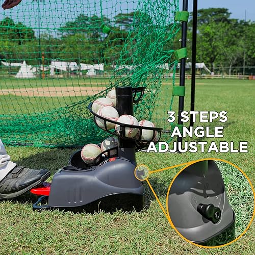 Miniatura 2 de Furlihong 898BH - Máquina de lanzamiento suave de béisbol, ángulo ajustable, remo y liberación para lanzar, no necesita fuente de alimentación,