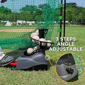Furlihong 898BH Baseball Soft Toss Machine, Angle Adjustable, Step On Paddle and Release to Launch, No Power Supply Needed, Works with Regulation Baseball