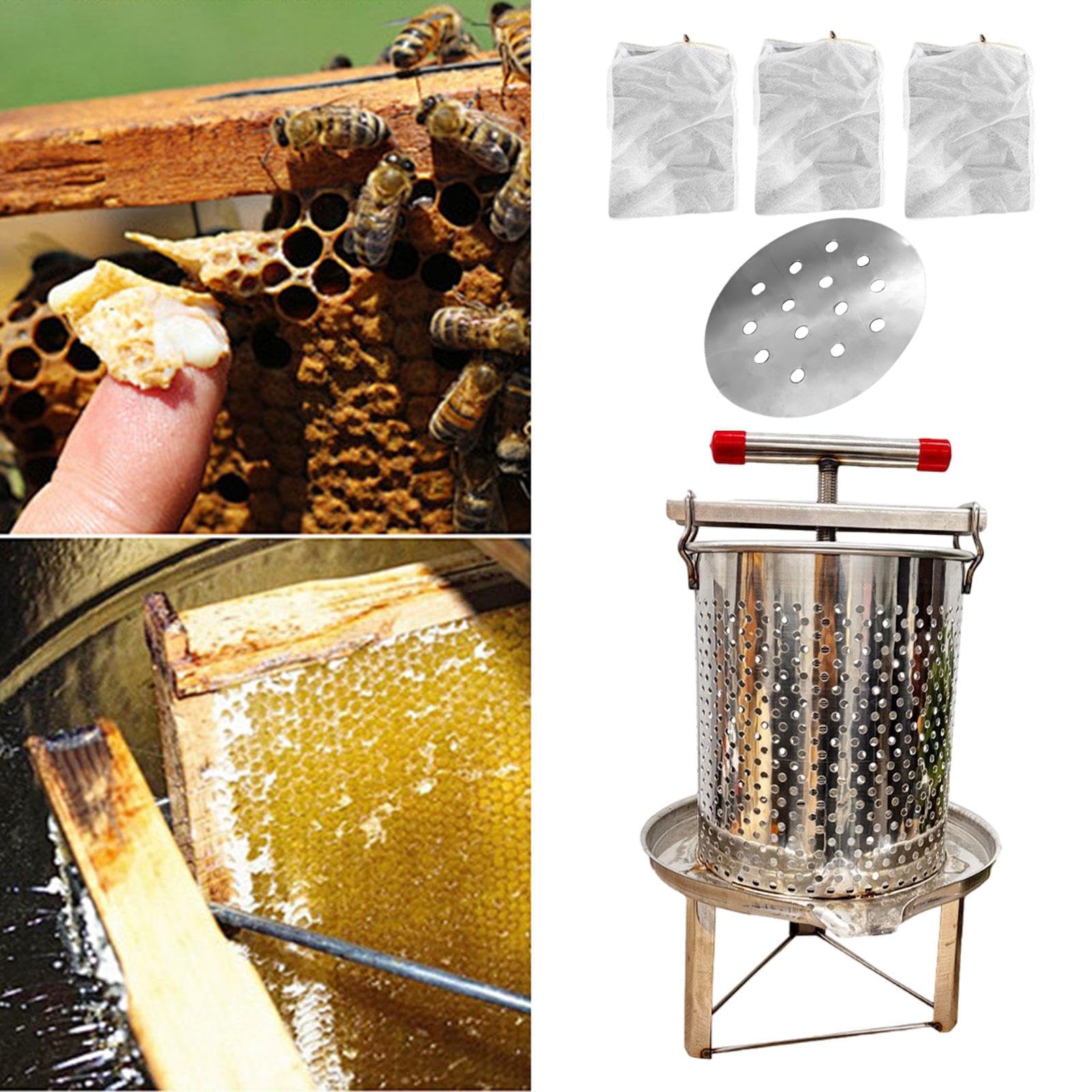 Extractor de Miel y Prensa casera para Frutas, Incluye Mango en Forma de T y Mallas filtrantes, 3 Mallas de Filtración