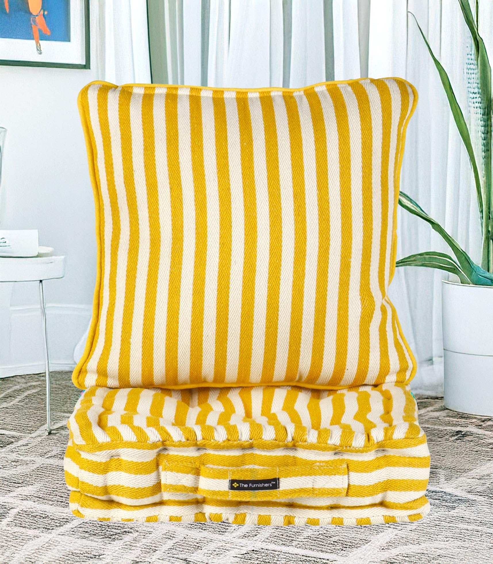 Orange Woven Floor Cushion - Cozy Seating & Meditation -15
