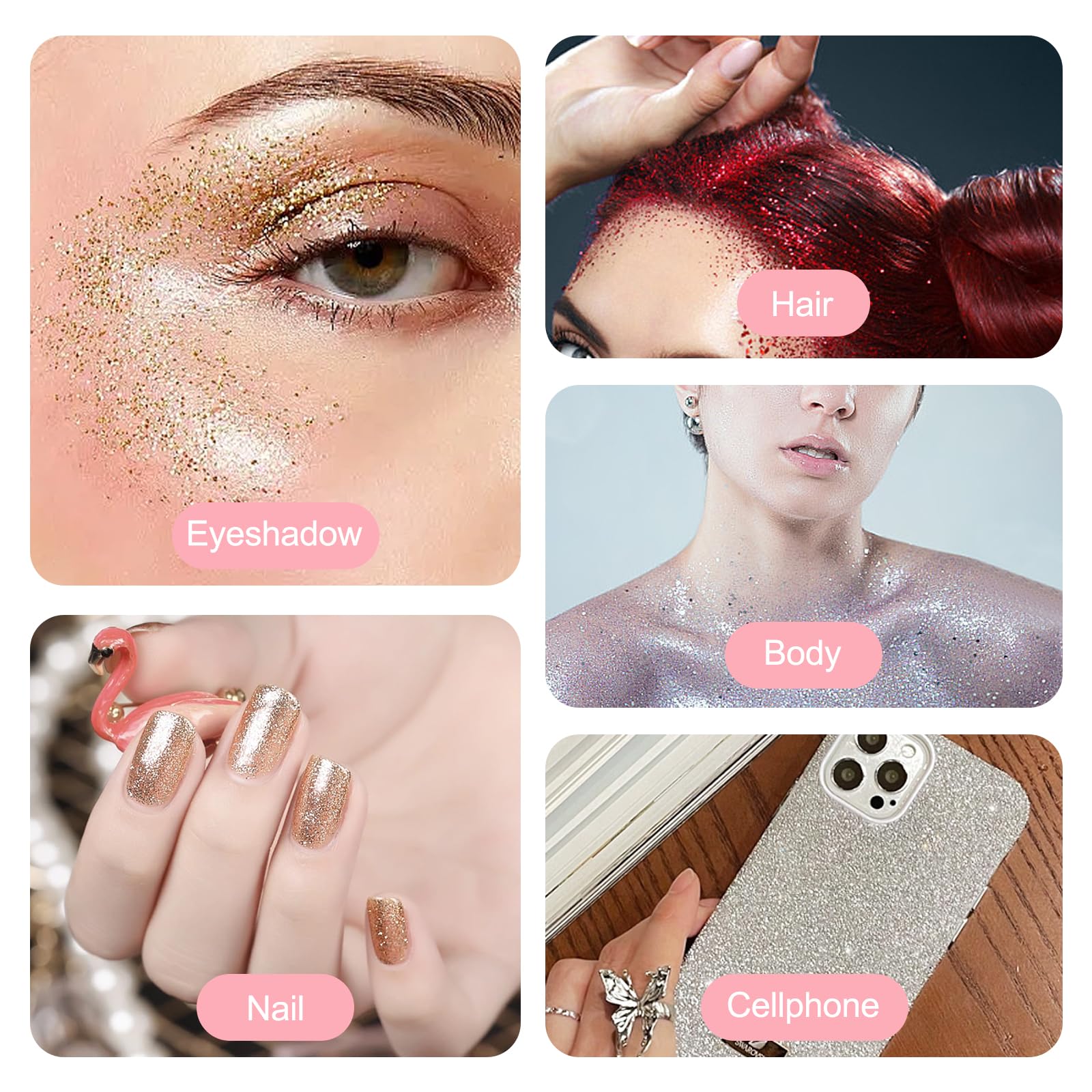 Face Glitter, 24 Color Festival Glitter, Body Glitter, Extra Fine Glitters for Hair Body, Nail, Eye - Image 2